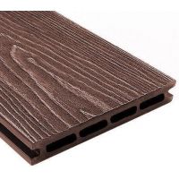 Террасная доска ДПК универсальная шовная с тиснением Коричневый